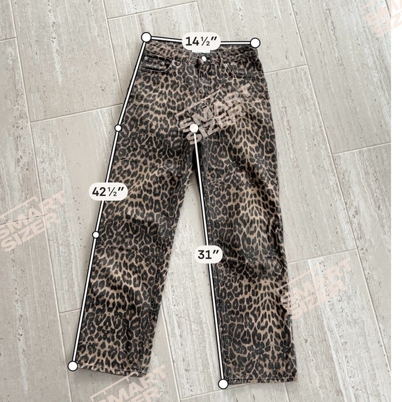 Leopard Print Straight Leg Jeans - Picture 5 of 6